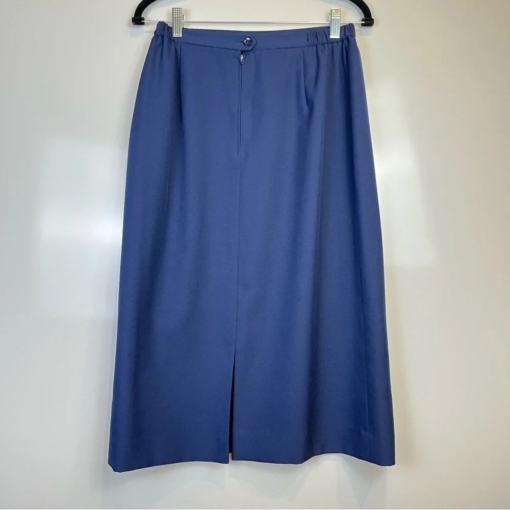 Adolph Schuman Lilli Ann Vintage Elegant Blue White Women's Blazer Skirt Suit